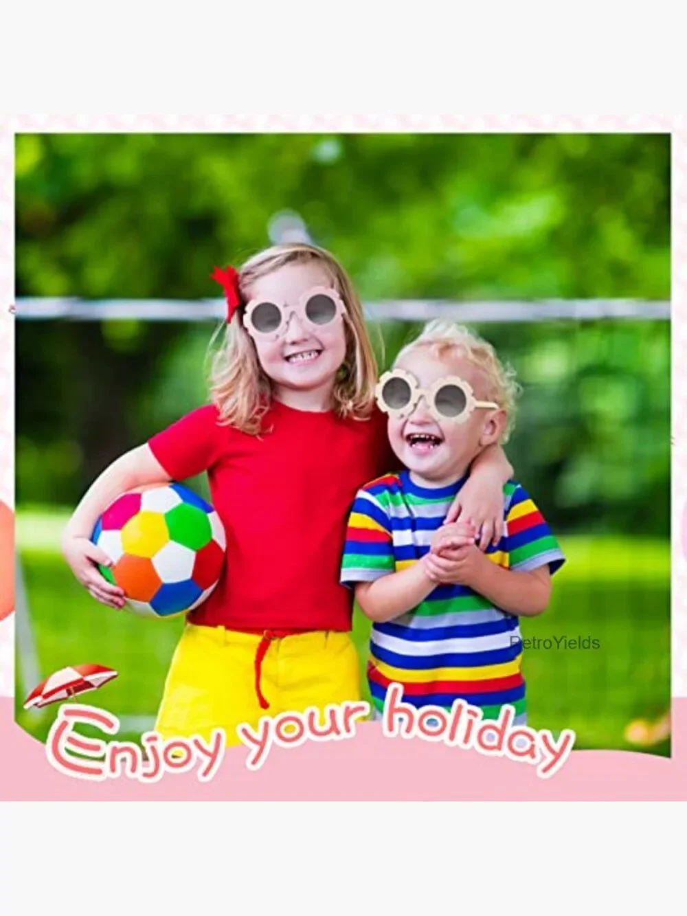 6 Pcs Kids Round Flower Sunglasses Daisy Glasses Toddler Beach Eyewear